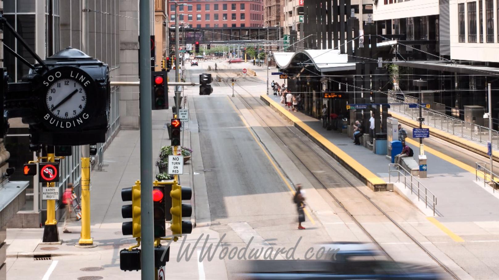 City office towers reflecting light